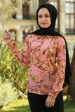 PATTERNED PINK BLOUSE
